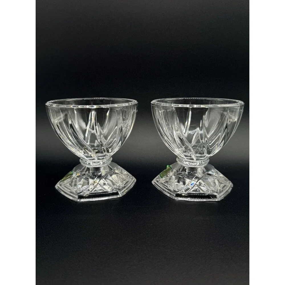 *2* VTG Marquis by Waterford Amway Diamond Collection Reversible Candle Holders